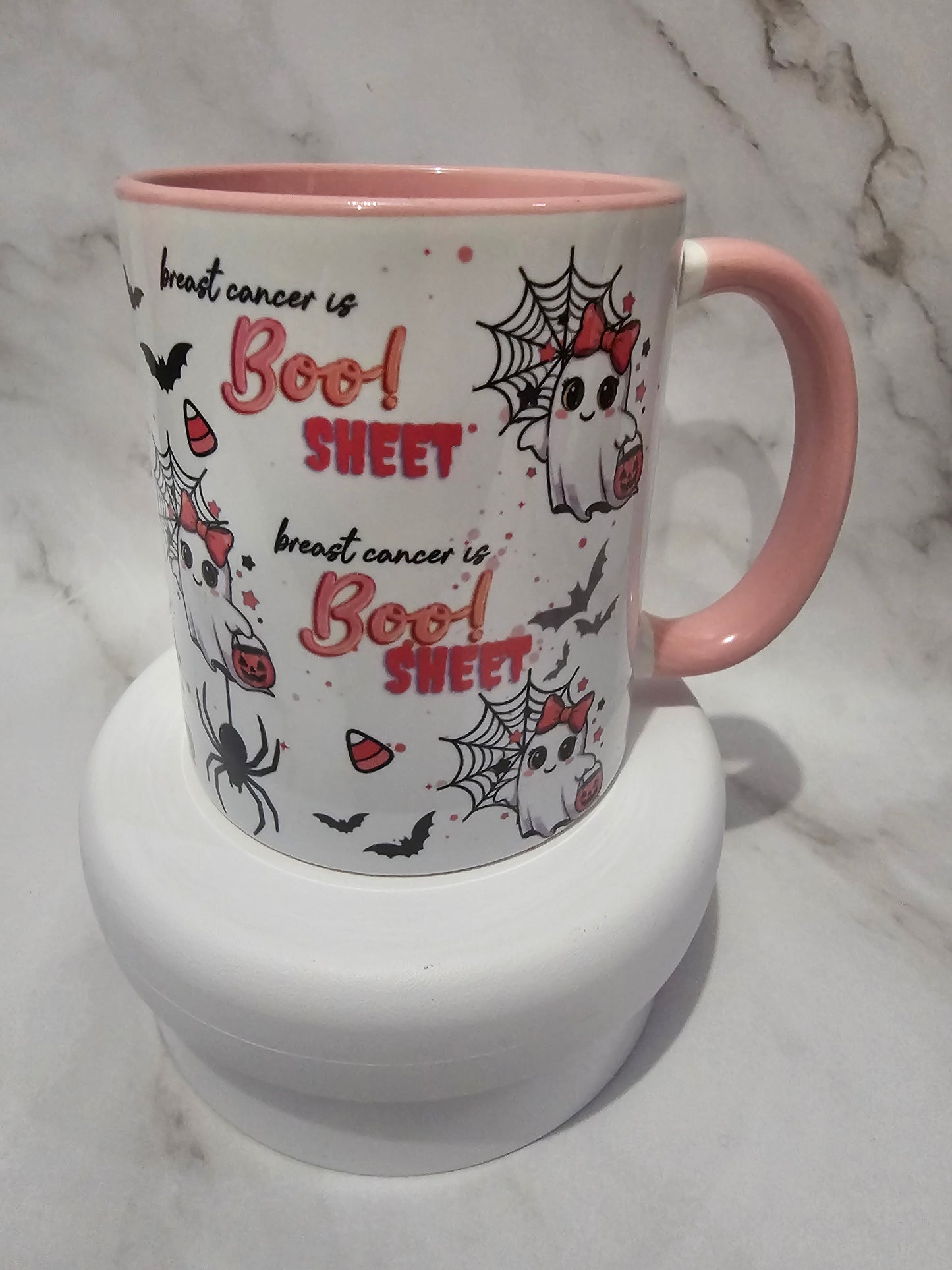 Breast Cancer meets Halloween Pink Mug