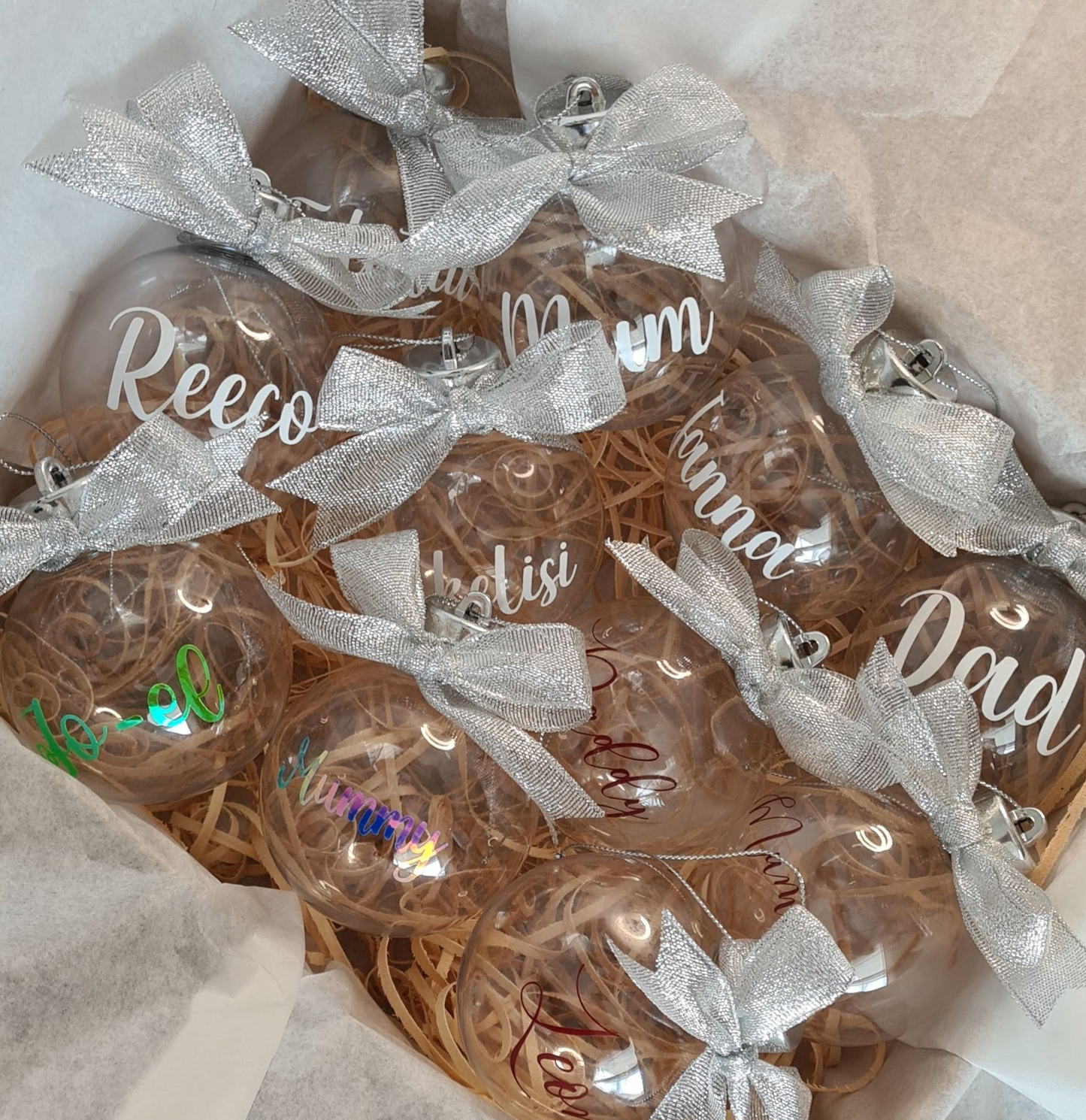 Personalised Clear Baubles